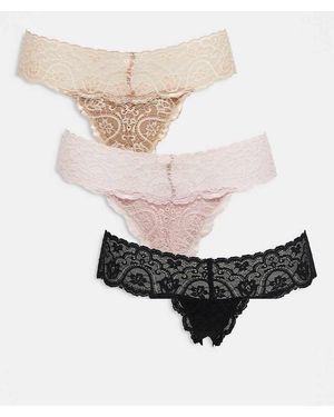 Commando 3 Pack Lace Thongs - White