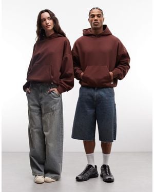 Collusion Unisex – kastiger oversize-kapuzenpullover - Braun