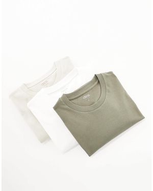 ASOS – essential – 3er-pack t-shirts - Mehrfarbig
