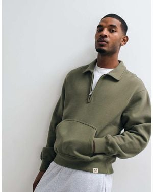 Abercrombie & Fitch 1/4 Zip Sweatshirt - Green