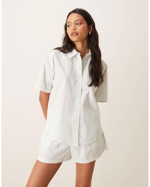 Calvin Klein Short d'ensemble à rayures - menthe - Blanc