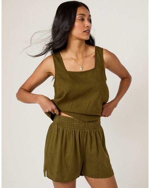 Nobody's Child Linen-Blend Shorts - Natural