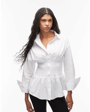 ASOS Shirred Waist Shirt - White