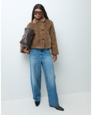 Vero Moda Short Teddy Jacket With toggle Closure - Blue