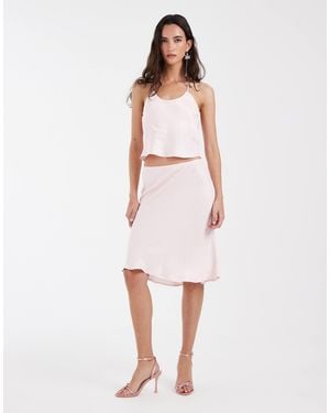 ASOS Satin 90s Length Slip Skirt - Pink