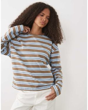 Brave Soul Long Sleeve Boyfriend Fit T-Shirt - Grey