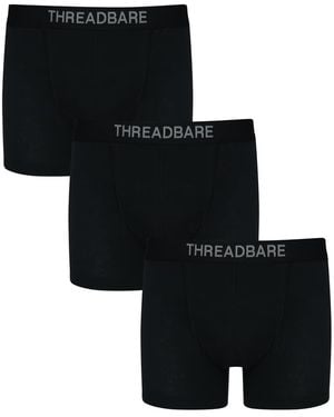 Threadbare 3-Pack 'Arnold' Hipster Fit Boxer Shorts - Black