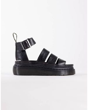 Dr. Martens Clarissa Quad Sandal With Croc Embossed Detail - Blue