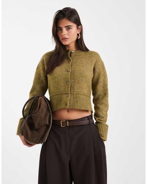 Collusion Cinched Waist Knit Cardigan - Green