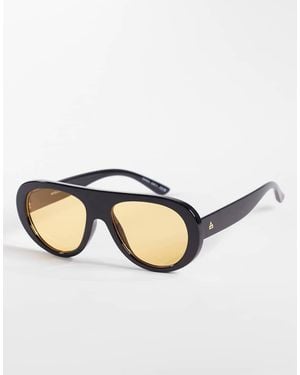 Aire Gafas De Sol Negras De Estilo Pantalla Con Lentes Tintadas Ámbar Satellite De - Neutro