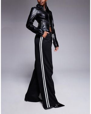 River Island Wide Leg sweatpants With Side Stripe - Black