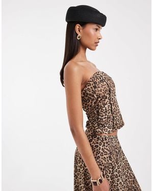 ASOS Printed Stretch Chiffon Bandeau With Exposed Seams - Multicolor