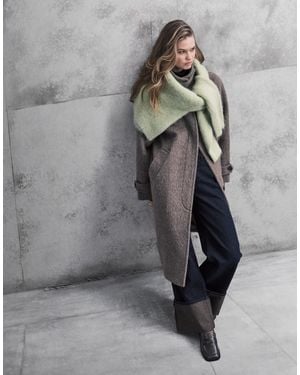 ARKET – mittellanger oversize-mantel aus wolle und alpakawolle - Grau