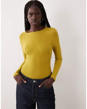 Miss Selfridge Open Back Bodysuit - Yellow