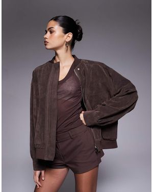 Kaiia Chaqueta Bomber De Antelina Exclusiva De - Gris