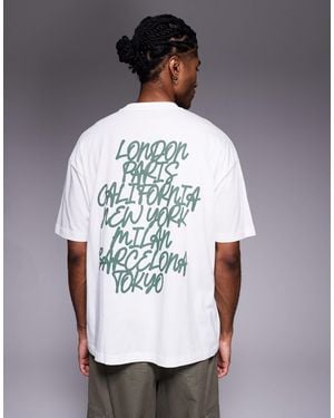 ASOS Oversized T-shirt With Puff City Text Graphic - Gray
