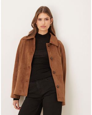 Abercrombie & Fitch Vegan Suede Jacket - Brown