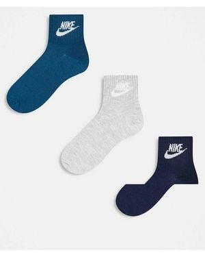 Nike Sportswear Everyday Essential 3 Pack Socks - Blue