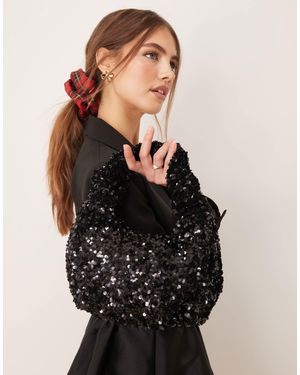 Gina Tricot Mini Slouchy Tote Sequin Bag - Black