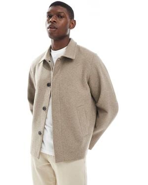 Jack & Jones Boxy Wool Blend Jacket - Natural