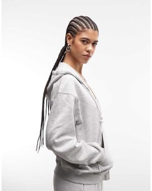 Weekday Essence Standard Zip Hoodie - Grey