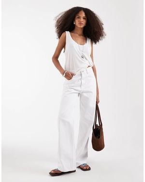 ASOS Wide Leg Dad Jeans - White