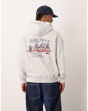 Pompeii UK Pompeii Cotton Hoodie With Graphic Back Print - Natural