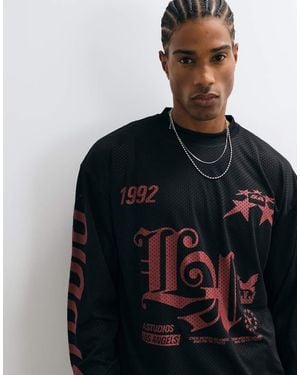 ASOS Oversized Long Sleeve T-shirt With Graphic - Blue