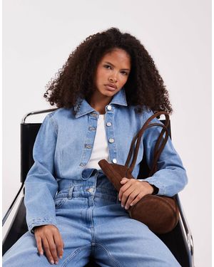 ASOS Denim Boxy Jumpsuit - Blue