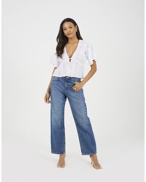 Brave Soul Vaqueros De Talle Medio Y Pernera Slim De - Azul