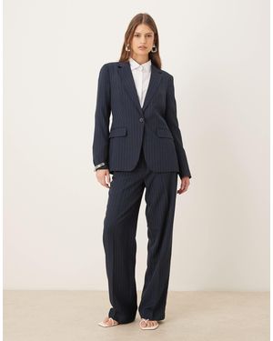 Vila High Waisted Tailored Trousers Co-ord - Blue