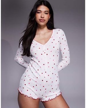 Boux Avenue Heart Rib Playsuit - Grey