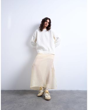 TOPSHOP Double Layer Sheer Straight Skirt - Natural