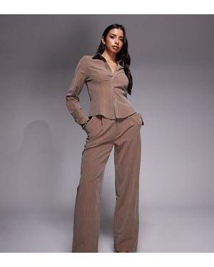 Kaiia Exclusive Straight Leg Tailored Trousers Co-Ord - Brown