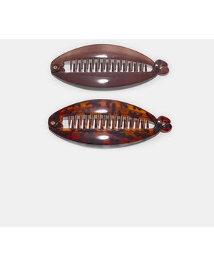Stradivarius Set Of 2 Banana Hair Clips - White