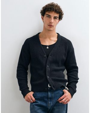 Only & Sons Cardigan en maille à col v - Bleu