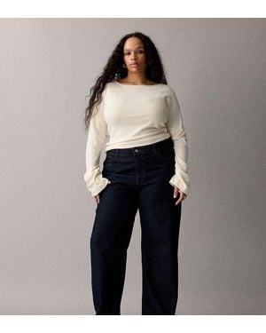 Noisy May Alexa Mid Rise Wide Leg Jeans - Black
