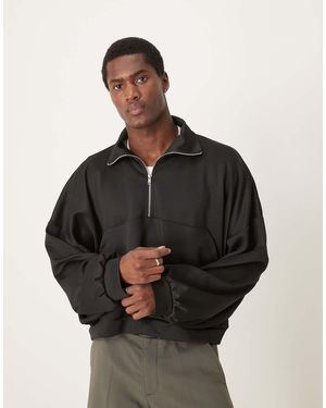 ASOS Extreme Oversized Boxy Jumper With Funnel Neck - Black