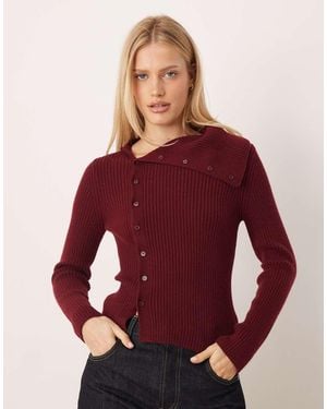 Mango Jersey Asimétrico Con Detalle De Botones De -Rojo