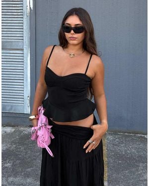Bershka Peplum Corset Top - Metallic