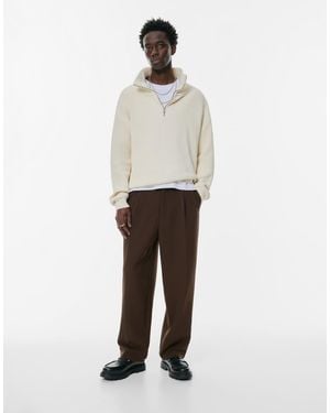 Pull&Bear Tailored Fit Trousers - White