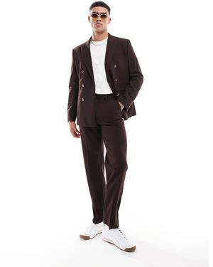 ASOS Pantaloni Da Abito Dritti Marroni - Nero