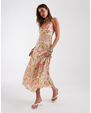 Abito Corto VERO MODA Con Maniche 3/4, Stampa, Scollo A V, In Poliestere Riciclato