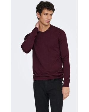 Only & Sons Knitted Pullover - Red
