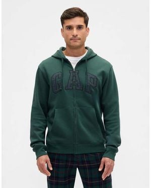 Gap Logo Zip Through Hoodie - Green