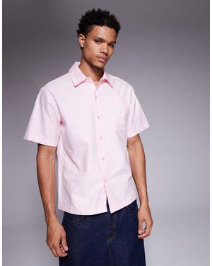 Courtside Chemise manches courtes coupe carrée à imprimé logo - Blanc
