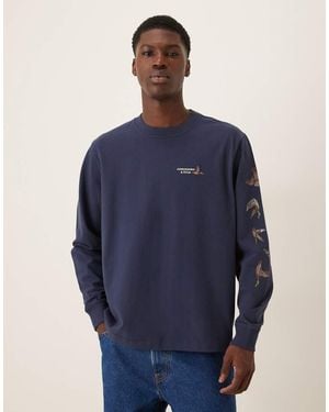 Abercrombie & Fitch Flying Duck Graphic Long Sleeve Top - Blue