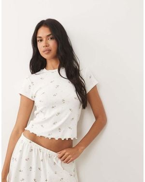 ASOS Mix & Match Pointelle Pyjama Baby Tee - White