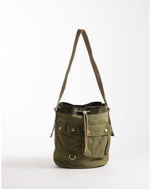 Barbour Mia Drawstring Cargo Bucket Bag - Green