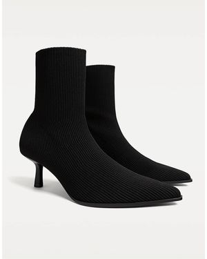 Stradivarius – high heel-stiefeletten - Schwarz